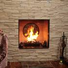 Eingebauter Kamin offen
